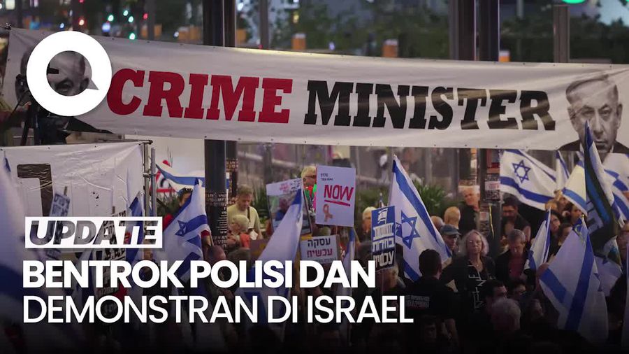 Polisi Dorong-Tembakkan Water Canon ke Massa Anti-Pemerintah di Israel