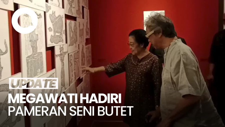 Megawati Hadiri Pameran Seni Melik Nggendong Lali Karya Butet