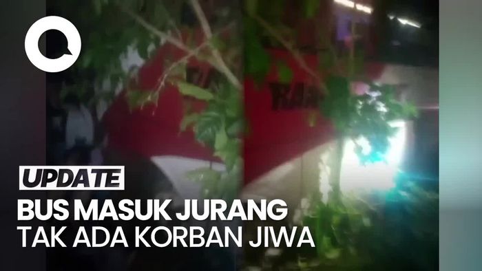 Bus Angkut 18 Penumpang Masuk Jurang di Lampung