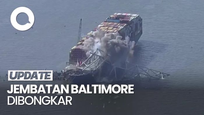 Jembatan Baltimore yang Rusak Ditabrak Kapal Kini Dibongkar Pakai Peledak