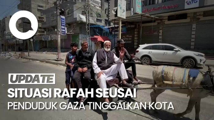 Jalanan Rafah Kosong Setelah Penduduk Gaza Tinggalkan Kota