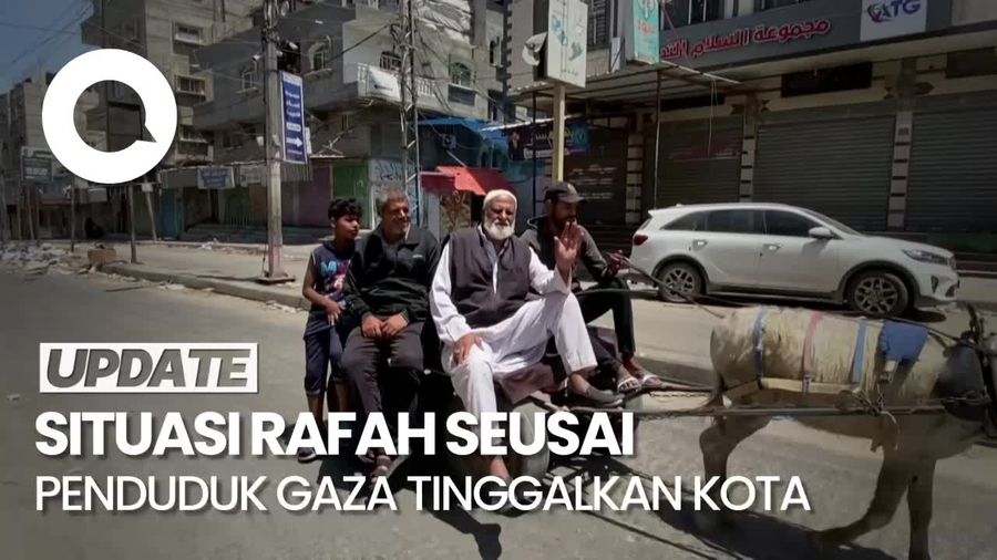 Jalanan Rafah Kosong Setelah Penduduk Gaza Tinggalkan Kota