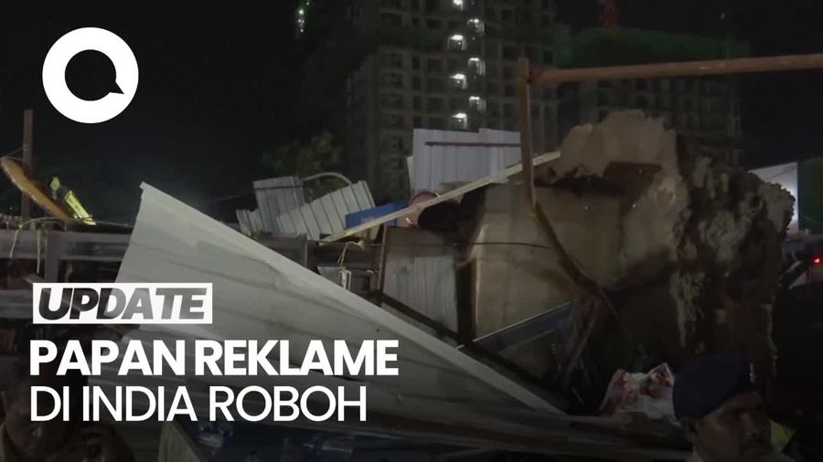 Papan Reklame di India Roboh Timpa Pom Bensin, 4 Tewas-60 Luka-luka