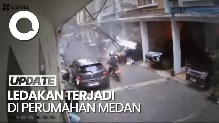 Rekaman CCTV Detik-detik Ledakan di Perumahan Medan