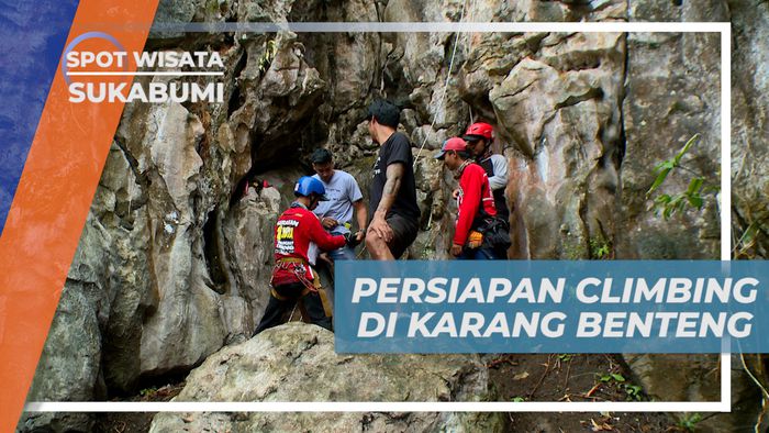 Persiapan Pasang Perlengkapan Sebelum Memanjat Tebingh Karang Benteng, Sukabumi