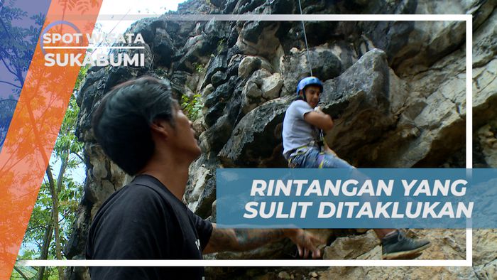 Sulitnya Lewati Rintangan Tebing yang Licin dan Batuan yang Tajam, Sukabumi