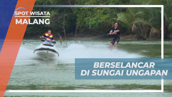 Tow-in Surfing Seru Dengan Speedboat di Sungai Ungapan Kota Malang