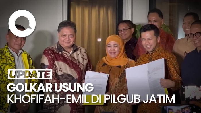 Airlangga Umumkan Golkar Resmi Usung Khofifah-Emil di Pilgub Jatim