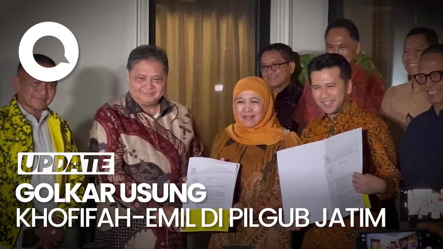 Airlangga Umumkan Golkar Resmi Usung Khofifah-Emil di Pilgub Jatim