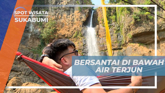 Bersantai di Atas Hammock, Sambil Menikmati Suasana Air Terjun Cimarinjung, Sukabumi