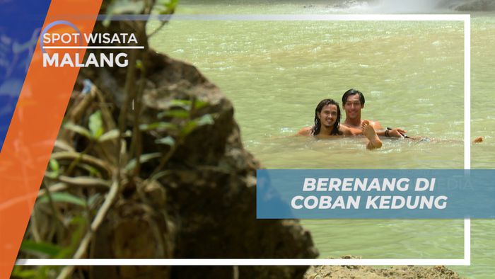 Menikmati Keseruan Berenang di Kolam Alami Bawah Air Terjun, Malang