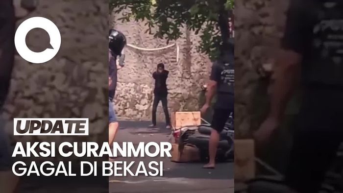 Detik-detik Maling Motor di Bekasi Acungkan Pistol saat Dikepung Warga