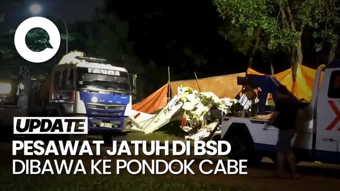 Pesawat Jatuh di BSD Dibawa ke Pondok Cabe untuk Diinvestigasi