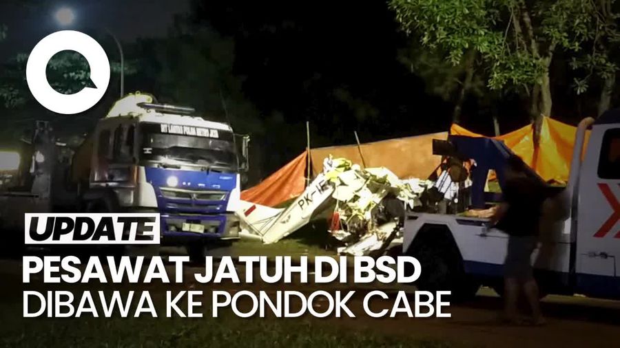 Pesawat Jatuh di BSD Dibawa ke Pondok Cabe untuk Diinvestigasi