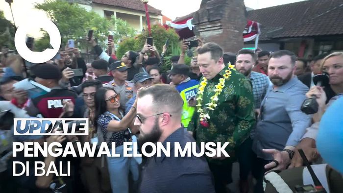 Tampang Sangar Pengawal Elon Saat Peresmian Starlink di Bali