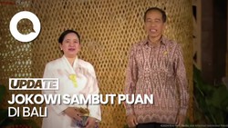Saling Lempar Senyum, Jokowi Sambut Puan di Welcoming Dinner WWF