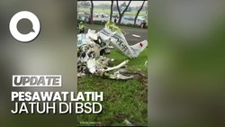 Video Pesawat Latih Jatuh di BSD, Korban Tergeletak