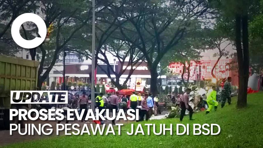 Situasi Terkini Lokasi Jatuhnya Pesawat di BSD: Puing-puing Dievakuasi