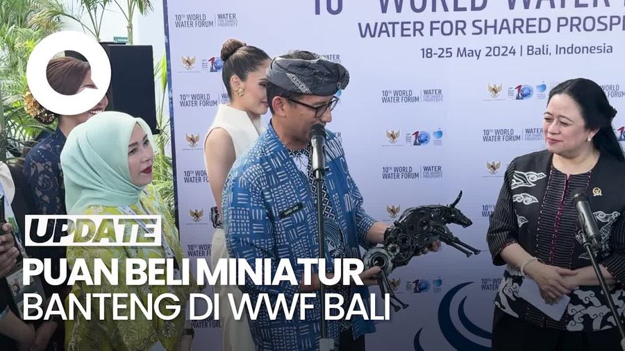 Candaan Sandiaga saat Puan Maharani Beli Miniatur Banteng di WWF Bali
