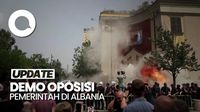 Demonstran di Albania Lempar Bom Molotov ke Kantor Walkot Tirana