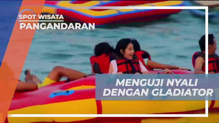 Menguji Nyali Bermain Wahana Gladiator di Pangandaran