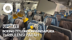 Penampakan Kabin Pesawat Boeing 777 London-Singapura Turbulensi Parah