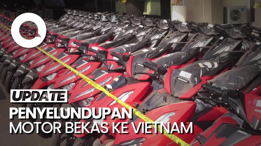 Penampakan Ribuan Motor Matic yang Hendak Diselundupkan ke Vietnam