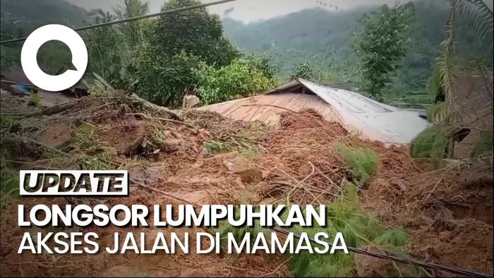 Longsor Terjang Mamasa Sulbar, 5 Rumah Rusak-Akses Jalan Putus