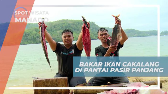 Seru-seruan Bakar Ikan Cakalang di Tepi Pantai Pasir Panjang Manado