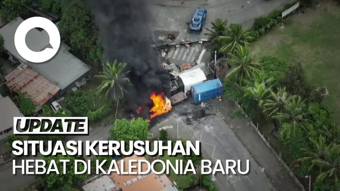 Penampakan Mencekam di Kaledonia Baru, Mobil-mobil Hangus Terbakar