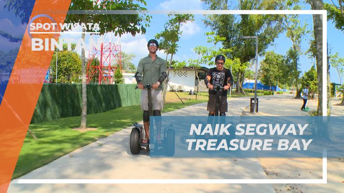 Menjelajahi Kolam Renang Super Luas Naik Segway, Bintan