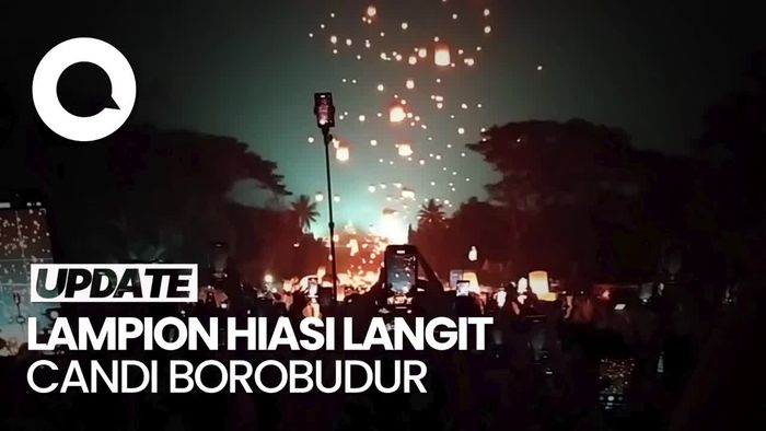 Indahnya Langit di Atas Candi Borobudur Dihiasi Ribuan Lampion