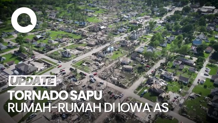 Penampakan Rumah-rumah di Iowa AS Hancur Disapu Tornado