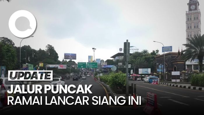 Lalin Jalur Puncak Terpantau Ramai Lancar Siang Ini