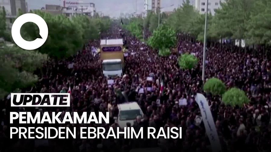 Lautan Manusia Tumpah Ruah di Jalanan Iran Antar Pemakaman Raisi