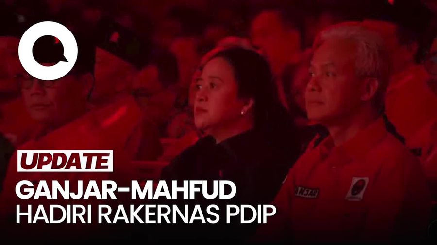 Ganjar-Mahfud Hadiri Rakernas PDIP, Ada Puan hingga Sandiaga Uno