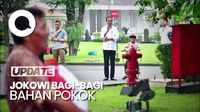 Momen Jokowi Bagikan Sembako ke Warga Sekitar Istana Yogyakarta