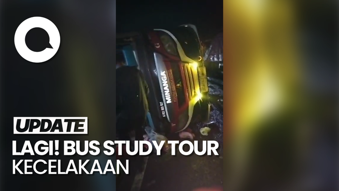 Momen Histeris saat Bus  Rombongan Study Tour SDN di Sumsel Kecelakaan