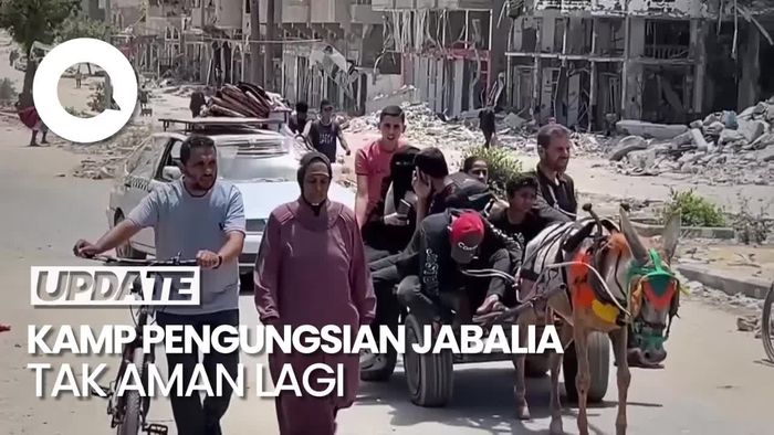 Video Warga Palestina Berbondong-bondong Tinggalkan Kamp Jabalia