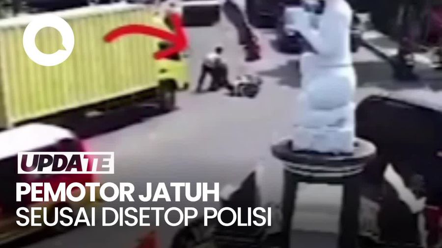 Viral Pemotor Jatuh Disetop Polisi, Ini Klarifikasinya
