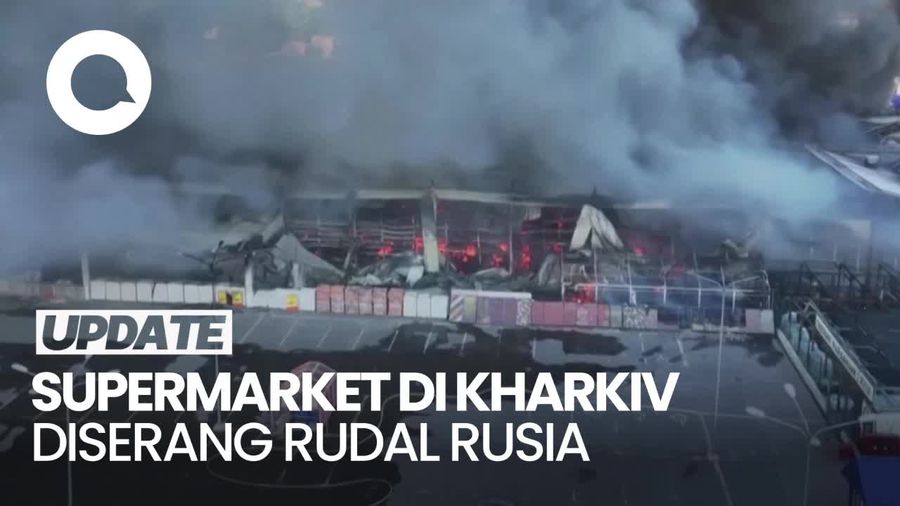 Rudal Rusia Serang Supermarket di Kharkiv Ukraina, 40 Orang Terluka