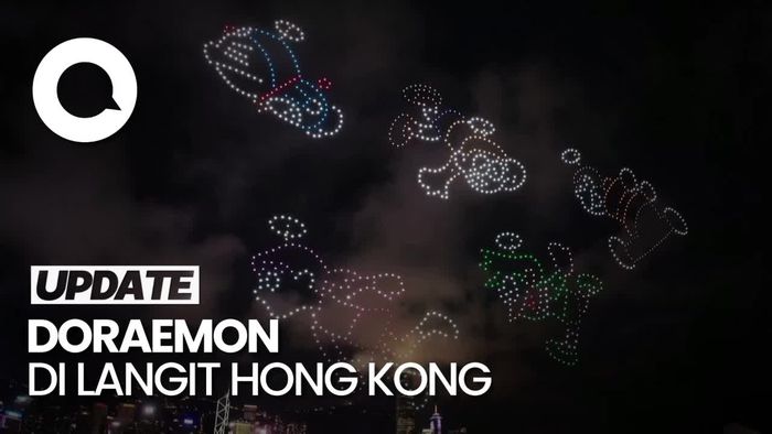 Drone Doraemon Menghiasi Langit Hong Kong