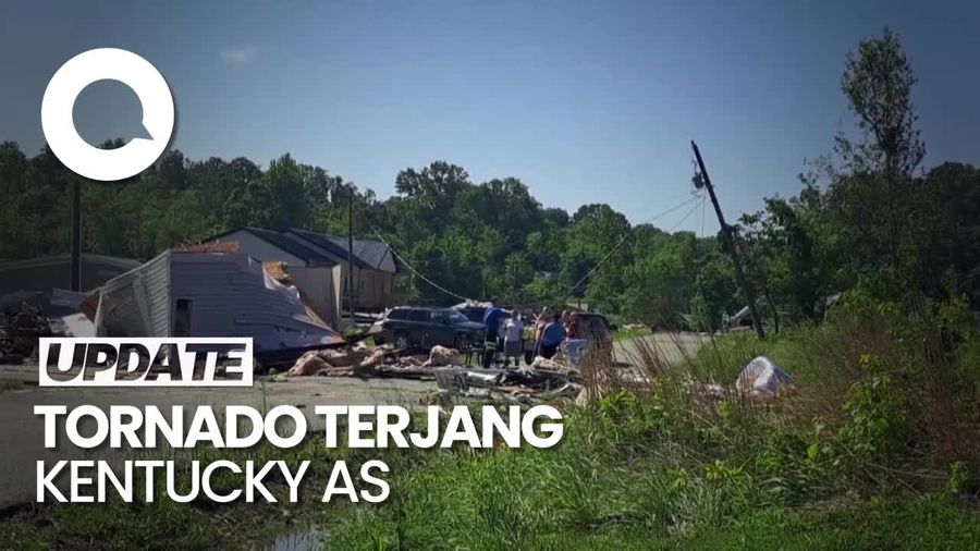 Penampakan Kentucky AS Luluh Lantak Disapu Tornado