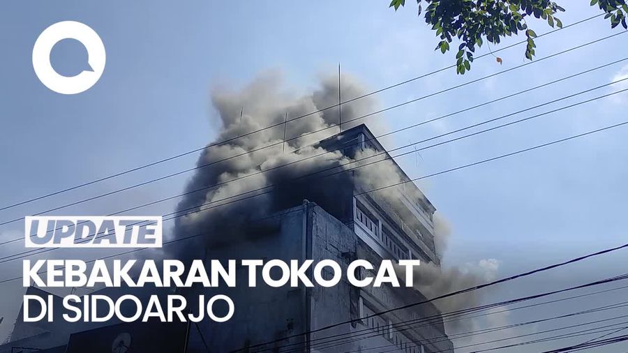 Toko Cat di Kriain Sidoarjo Terbakar, Asap Hitam Membubung Tinggi