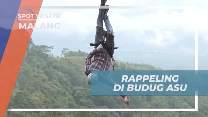 Rappeling Menegangkan di Ketinggian Tebing Budug Asu Kota Malang