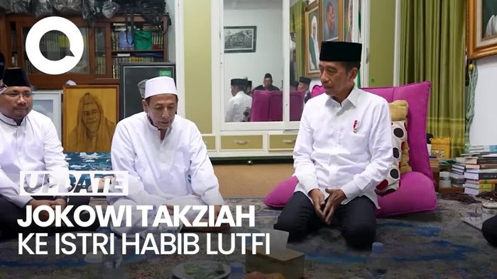 Jokowi Takziah ke Rumah Duka Istri Habib Lutfi, Ikut Salatkan Jenazah