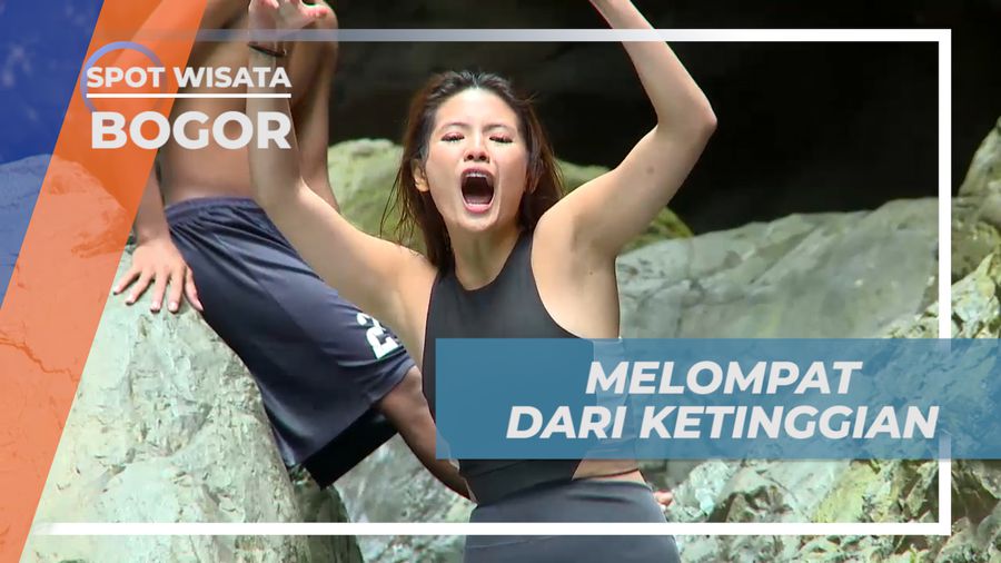 Sensasi Seru Melompat ke Curug dari Atas Batu Besar, Bogor