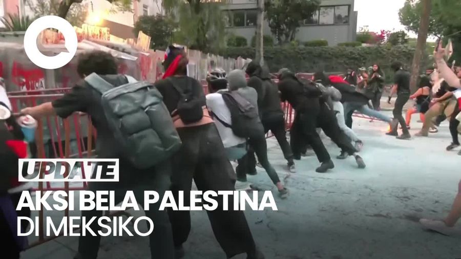 Demonstran Pro-Palestina dan Polisi Bentrok di Meksiko, 6 Petugas Terluka