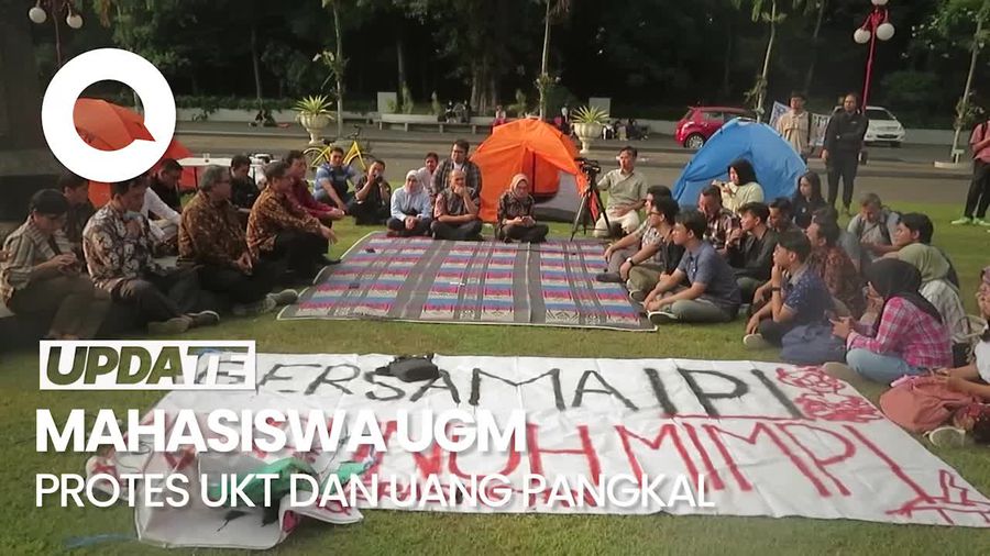 Protes UKT dan Uang Pangkal, Mahasiswa UGM Kemah di Depan Balairung