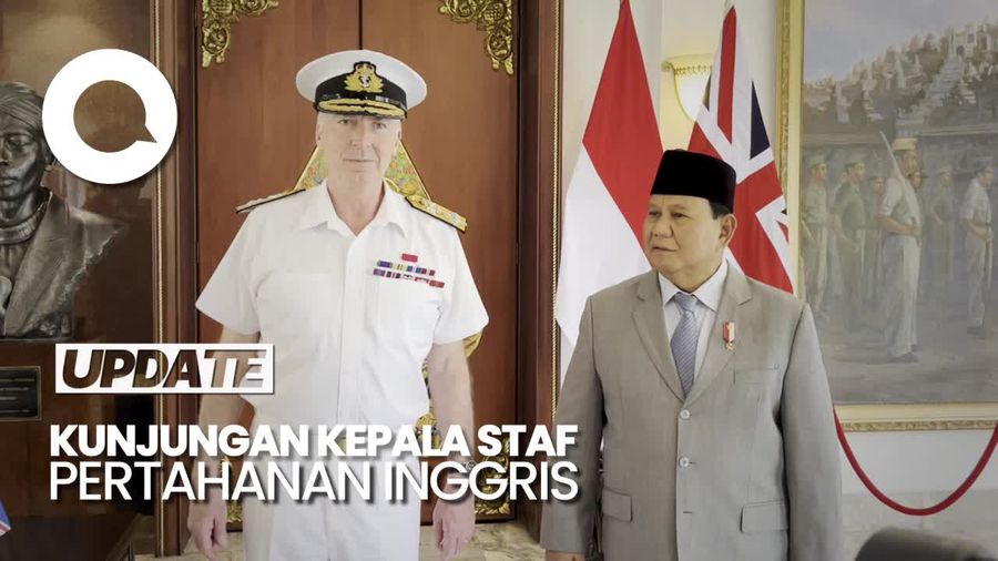 Momen Prabowo Sambut Kepala Staf Pertahanan Inggris di Kemenhan